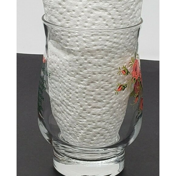 Dominion Glass Juice Tumbler Flower of June Rose 10 oz. 4 3/4 in. Tall Vintage - Picture 5 of 7